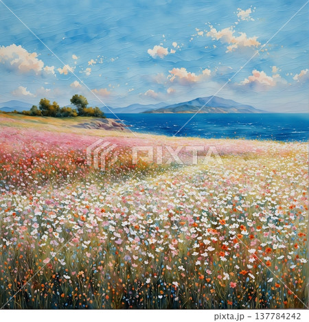 floral background with flowers 137784242