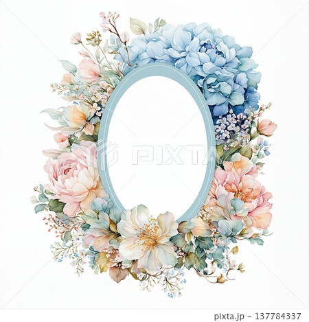 watercolor painting of leaf and flowers watercolor painting of leaf and flowers 137784337