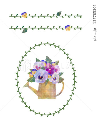 パンジーのイラストセット パンジーのイラストセット 137785302