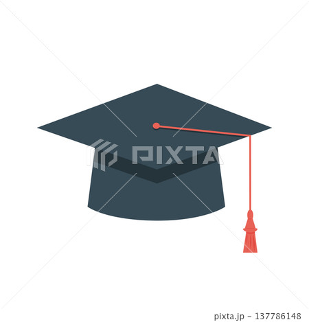 Graduation cap with tassel. university or college hat, student cap. Education symbol 137786148