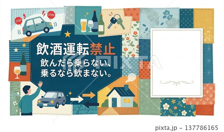 飲酒運転禁止の啓発ポスターテンプレート 飲んだら乗るな安全な帰宅を 137786165