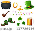 Set of traditional St. Patrick's Day symbols and elements 137786536