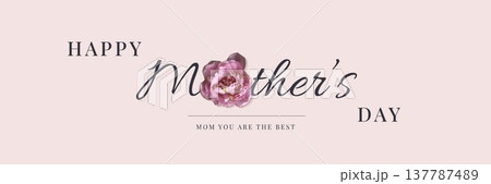 Elegant Mother's Day banner with pink tulip flower in collage technique. Minimal romantic typography design for greeting cards, invitations, posters and social media. Soft pastel floral aesthetic. Elegant Mother's Day banner with pink tulip flower in collage technique. Minimal romantic typography design for greeting cards, invitations, posters and social media. Soft pastel floral aesthetic. 137787489