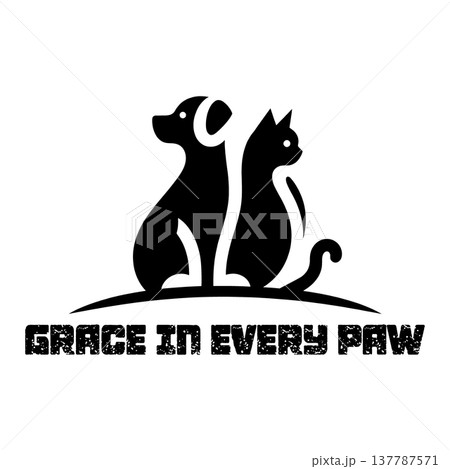 Logo illustration of a stylized pets. Transparent background 137787571