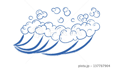 Wave Crest Sketch Linework 137787904