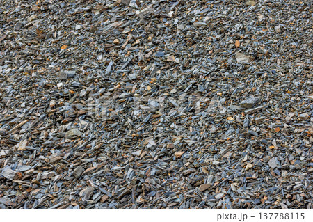Many textured rocks in desolate natural environment during daytime 137788115