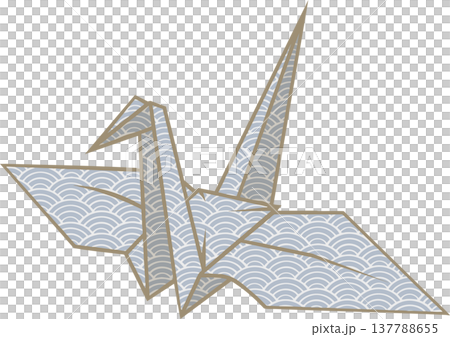 日式摺紙鶴插圖 日式摺紙鶴插圖 137788655