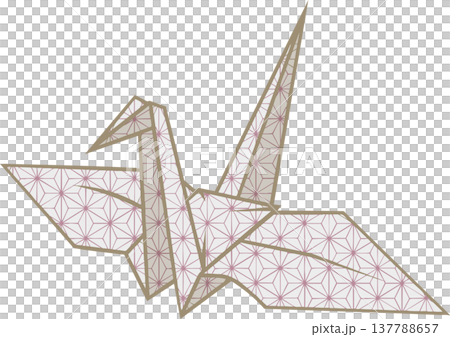 日式摺紙鶴插圖 日式摺紙鶴插圖 137788657