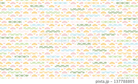 【春の背景素材】伝統文様のカラフルな和柄イラスト 137788805