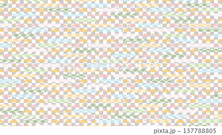 【春の背景素材】伝統文様のカラフルな和柄イラスト 137788805