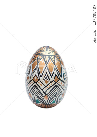 A beautifully designed Ornamental Egg with intricate patterns and vibrant colors that captivate 137789487