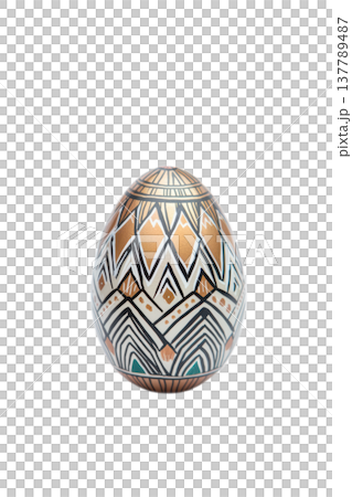 A beautifully designed Ornamental Egg with intricate patterns and vibrant colors that captivate 137789487