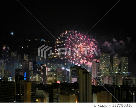 Colorful Fireworks Illuminating Towering Structures Create Vibrant Images For Branding Celebrations Colorful Fireworks Illuminating Towering Structures Create Vibrant Images For Branding Celebrations 137790310