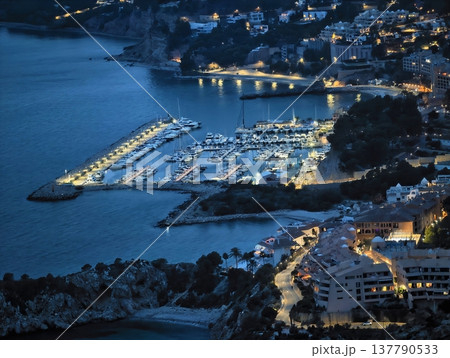 Luxurious Harbor With Yachts, Peaceful Seaside Setting Featuring Gleaming Boats And Scenic Routes 137790533