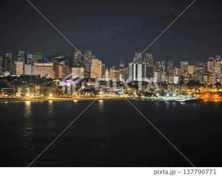 Evening Cityscape Reflections, Nighttime Coastline With Radiant Reflections And Atmospheric City Ambiance Evening Cityscape Reflections, Nighttime Coastline With Radiant Reflections And Atmospheric City Ambiance 137790771