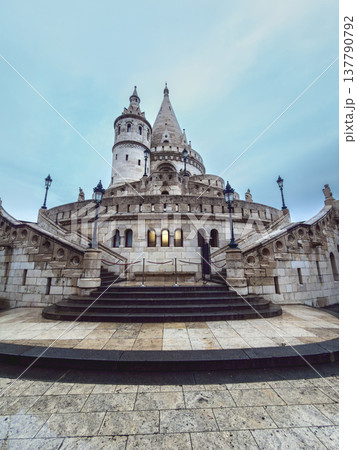 Symmetrical View Of Fishermans Bastion Towers 137790792
