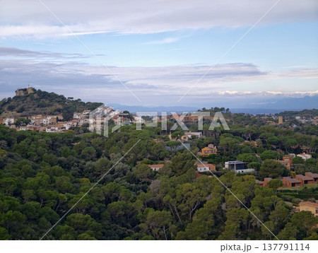 Peaceful Rural Mountain Scenery, Tranquil Coastal Hills Dotted With Scattered Homes And Winding Roads 137791114