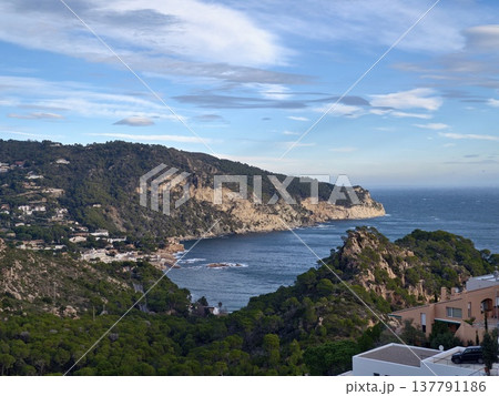 Vivid Seaside Landscape For Tourism, Dramatic Natural Scenery Capturing Rugged Shoreline And Colorful Sky Vivid Seaside Landscape For Tourism, Dramatic Natural Scenery Capturing Rugged Shoreline And Colorful Sky 137791186