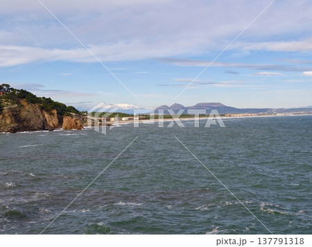 Serene Seaside Scene Featuring Gentle Waves, Calm Bay Overlooking Cliffs And Lush Green Promontory Serene Seaside Scene Featuring Gentle Waves, Calm Bay Overlooking Cliffs And Lush Green Promontory 137791318