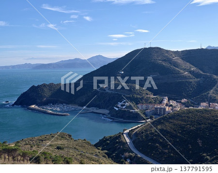 Serene Coastal Landscape, Peaceful Turquoise Bay With Hills, Gentle Waters Nestled Among Rugged Hills Serene Coastal Landscape, Peaceful Turquoise Bay With Hills, Gentle Waters Nestled Among Rugged Hills 137791595