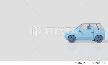 Minimal Blue Low Poly Compact Car 3D Model Minimal Blue Low Poly Compact Car 3D Model 137792194