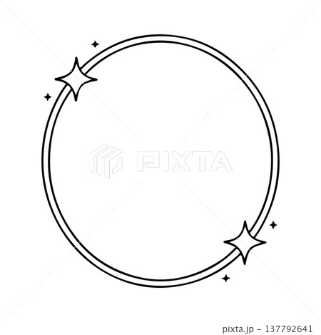 Simple decorative circle with stars for use in various creative projects and designs Simple decorative circle with stars for use in various creative projects and designs 137792641