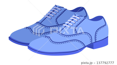 Brogue mens blue flat lace pair. Perforated leather footwear with classic wingtip detail smart casual office style. 137792777