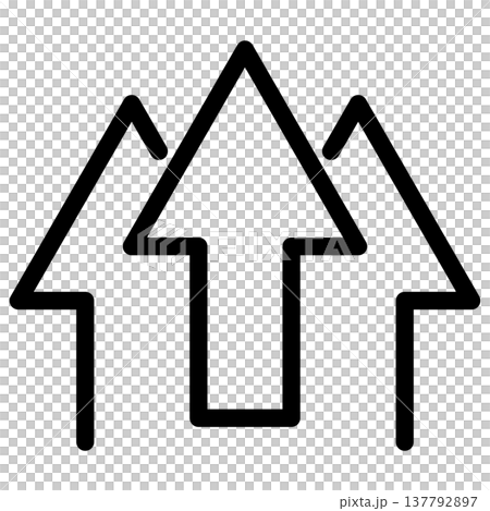A set of three upward-pointing arrow business icons (Growth, Success, Synergy, and Outline included). A set of three upward-pointing arrow business icons (Growth, Success, Synergy, and Outline included). 137792897