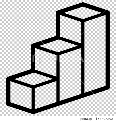 A set of business icons featuring three-dimensional bar graphs (3D, growth, steps, monochrome, with outline). A set of business icons featuring three-dimensional bar graphs (3D, growth, steps, monochrome, with outline). 137792898