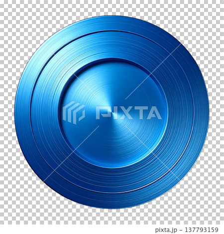 藍色金屬質感圓盤材料 137793159