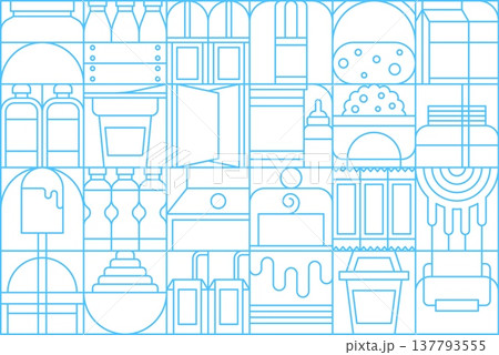 Modern dairy and milk geometric pattern with products in abstract shapes, vector background. Milk food pattern of geometric mosaic cheese, yogurt with ice cream dessert or butter with cottage cheese Modern dairy and milk geometric pattern with products in abstract shapes, vector background. Milk food pattern of geometric mosaic cheese, yogurt with ice cream dessert or butter with cottage cheese 137793555