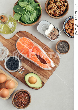 Food rich in omega 3 fatty acid Food rich in omega 3 fatty acid 137793823