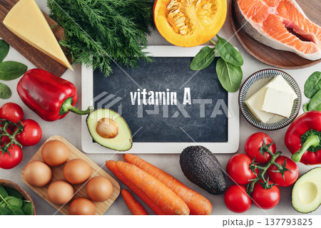 Healthy foods containing vitamin A (Retinolum). Healthy foods containing vitamin A (Retinolum). 137793825