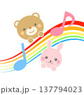 動物たちの音符のイラスト 137794023