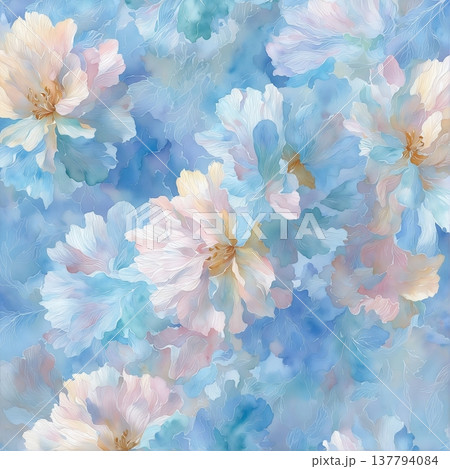 watercolor painting of leaf and flowers pattern watercolor painting of leaf and flowers pattern 137794084