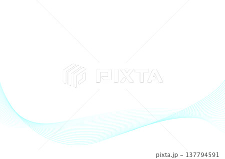シンプルな曲線ウェーブの背景　　水色ブルー 137794591
