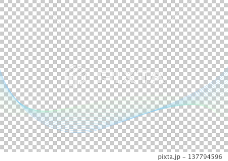 シンプルな曲線ウェーブの背景　水色ブルー　緑色グリーン　 137794596