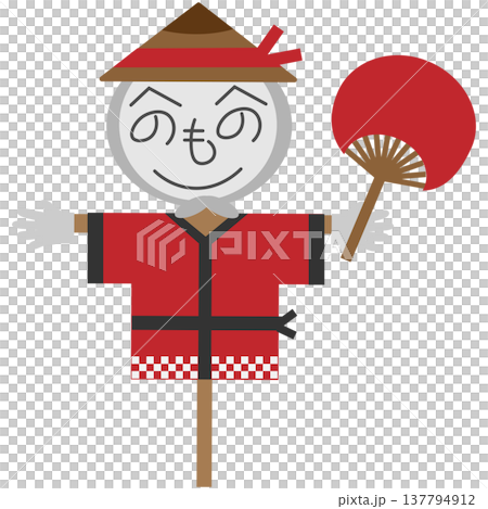 Image of a scarecrow wearing a happi coat at a festival 137794912