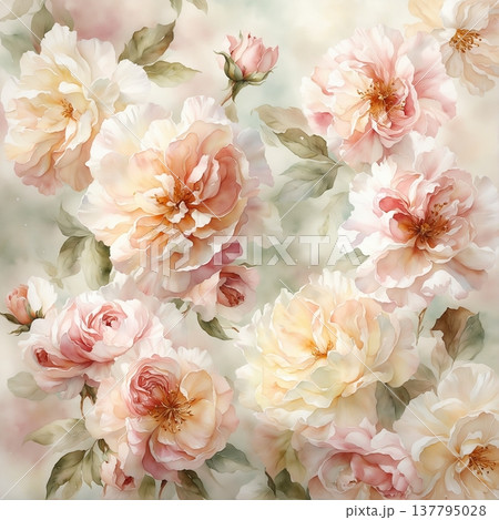 vintage background with roses 137795028