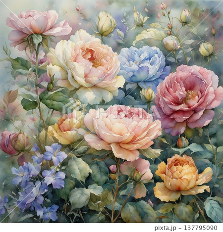 watercolor painting of chrysanthemum flowers watercolor painting of chrysanthemum flowers 137795090