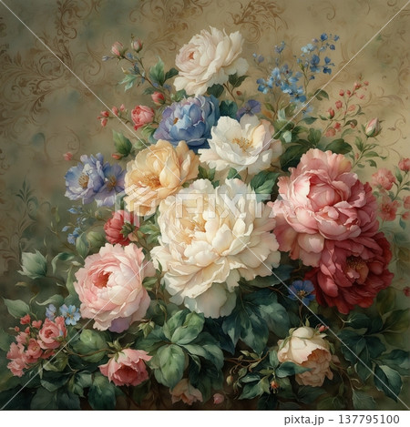 watercolor painting of chrysanthemum flowers 137795100