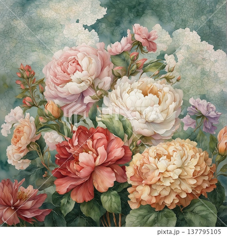 watercolor painting of chrysanthemum flowers watercolor painting of chrysanthemum flowers 137795105