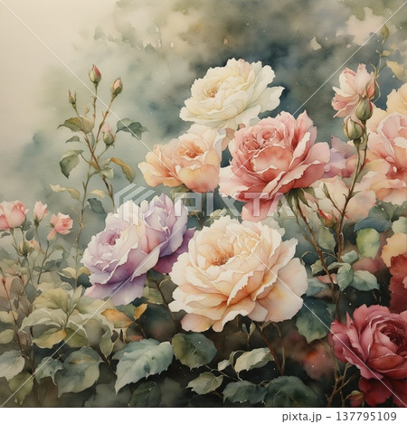 watercolor painting of chrysanthemum flowers watercolor painting of chrysanthemum flowers 137795109