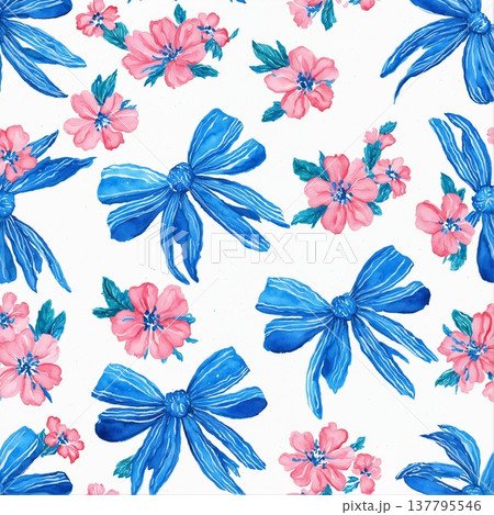 seamless pattern with gardening tools 137795546