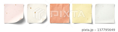 和紙でできた色々なメモ紙片のテクスチャー 和紙でできた色々なメモ紙片のテクスチャー 137795649