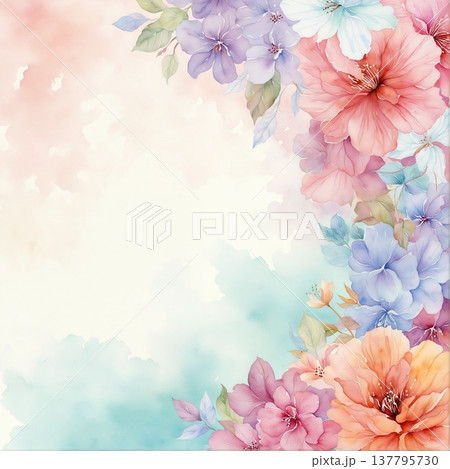 floral pattern with roses and wildflowers floral pattern with roses and wildflowers 137795730