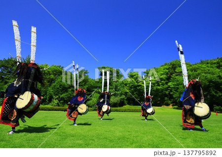 神楽の国のお祭りで、神楽をとる 神楽の国のお祭りで、神楽をとる 137795892