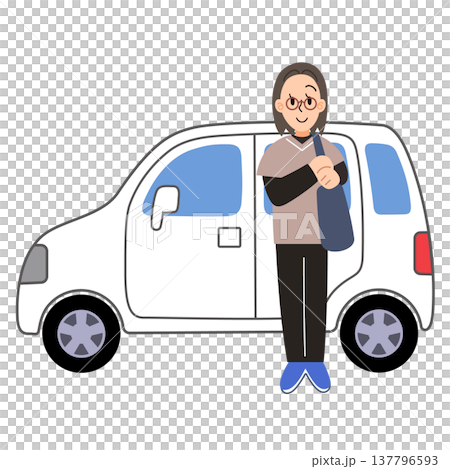 圖：一位上門護士站在車旁 137796593