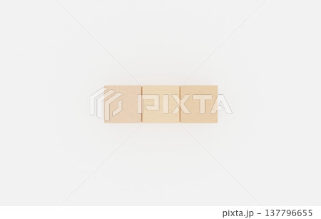 背景素材_積み木_3つ_白背景 背景素材_積み木_3つ_白背景 137796655