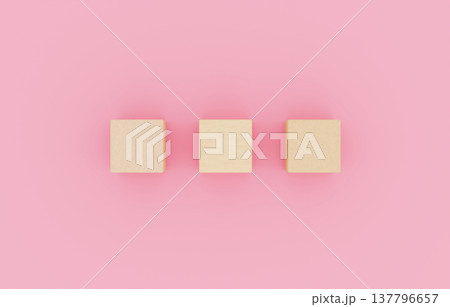 背景素材_積み木_3つ_ピンク 137796657